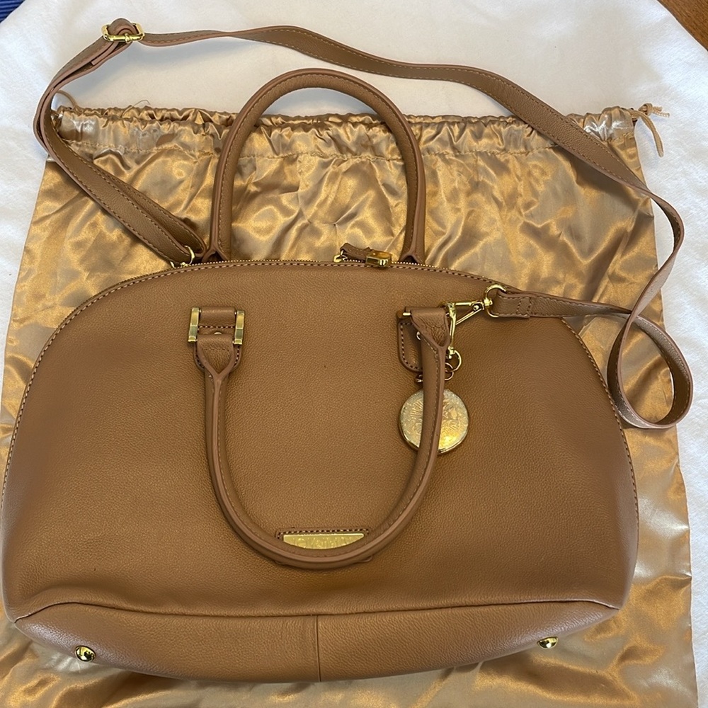 NIB Joy & Iman Purse Handbag Satchel in 100% Split Pebble Leather